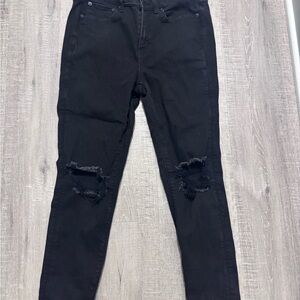 American Eagle Outfitters Black Distressed Skinny Jeans